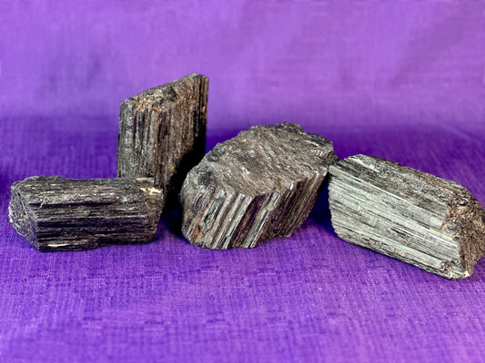 Black Tourmaline Log, Grade A++ Natural Black Tourmaline Rod - Shiny Black Tourmaline
