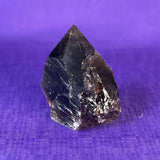 Smoky Quartz Top Polished Rough Point — Standing Smoky Quartz Crystal with Cut Base