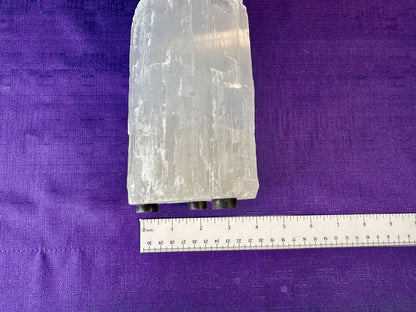 Selenite Skyscraper Lamp, 12" & 6" Tall Selenite Crystal Tower Lamps