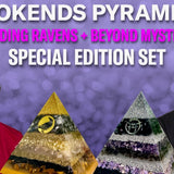 Beyond Mystic & Sending Ravens Bookends Special Edition Set! - Orgonite Pyramids - EMF Protector