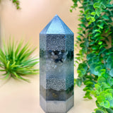 TRAVEL & HELPFUL PEOPLE - Orgonite Tower - EMF Protector - Labradorite, Aura Quartz and Pyrite with Aluminum Metals