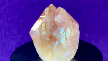 Aura Citrine Top Polished Rough Point — Semi-Raw Standing Angel Aura Citrine | Money & Success Stone