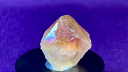 Aura Citrine Top Polished Rough Point — Semi-Raw Standing Angel Aura Citrine | Money & Success Stone