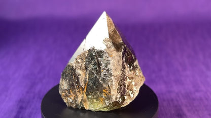Smoky Quartz Top Polished Rough Point — Standing Smoky Quartz Crystal with Cut Base