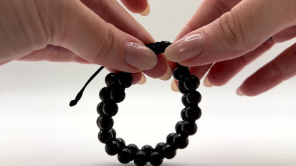 SHUNGITE DOUBLE MACRAME BRACELETS! - EMF Protection - Hand Cut Genuine Natural Shungite Bracelet High Quality Black Lustrous Gemstone from Russia