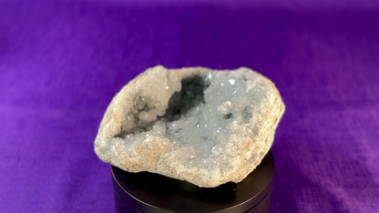 Celestite Polished Cluster, Celestite Geode Free Shape w. Druse, Standing Celestite Healing Crystal