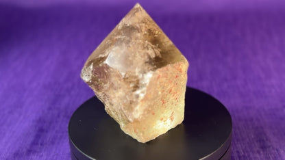 Smoky Quartz Top Polished Rough Point — Standing Smoky Quartz Crystal with Cut Base