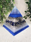 LIBERTY - Orgonite Pyramid - EMF Protector - Angelite, Moonstone, Lapis Lazuli and White Quartz with Aluminum Metal
