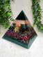 THEA - Orgonite Pyramid - EMF Protector - Bloodstone, Fire Agate, Blue Tiger's Eye, Ruby and Stainless Steel Metal