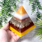 PAZ - Orgonite Pyramid - EMF Protector - Citrine Crystal and Copper Metal