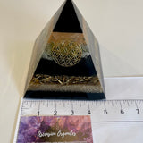AGATHA - Orgonite Pyramid - EMF Protector - Citrine Crystal and Brass Metal