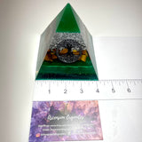ESMERALDA - Orgonite Pyramid - EMF Protector - Tiger's Eye Crystal and Aluminum Metal