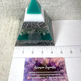 KELLY - Orgonite Pyramid - EMF Protector - White Quartz and Aluminum Metal