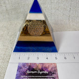 CARMEN - Orgonite Pyramid - EMF Protector - Tiger's Eye Crystal and Brass Metal