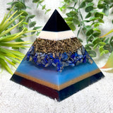 MARY - Orgonite Pyramid - EMF Protector - Lapis Lazuli and Brass Metal