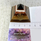 WREN - Orgonite Pyramid - EMF Protector - Tiger's Eye Crystal and Copper Metal