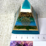 GAIA - Orgonite Pyramid - EMF Protector - Aventurine Crystal and Brass Metal