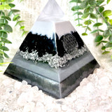 NORA - Orgonite Pyramid - EMF Protection - Obsidian Crystal and Aluminum Metal