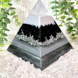 NORA - Orgonite Pyramid - EMF Protection - Obsidian Crystal and Aluminum Metal