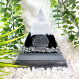 NORA - Orgonite Pyramid - EMF Protection - Obsidian Crystal and Aluminum Metal