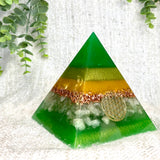 CHLOE - Orgonite Pyramid - EMF Protector - Citrine Crystal and Copper Metals