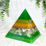 CHLOE - Orgonite Pyramid - EMF Protector - Citrine Crystal and Copper Metals