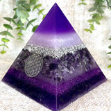 IRIS - Orgonite Pyramid - EMF Protector - Amethyst Crystal and Aluminum Metal