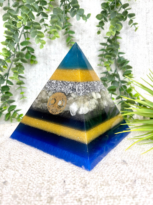 ARAMIS Creative Learning Center Official Pyramid - EMF Protector - Citrine Crystals and Aluminium Metals
