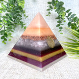 EMILIA - Orgonite Pyramid - EMF Protector - Rose Quartz and Copper Metal