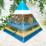 GAIA - Orgonite Pyramid - EMF Protector - Aventurine Crystal and Brass Metal