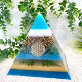 GAIA - Orgonite Pyramid - EMF Protector - Aventurine Crystal and Brass Metal