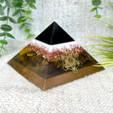 WREN - Orgonite Pyramid - EMF Protector - Tiger's Eye Crystal and Copper Metal