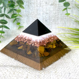 WREN - Orgonite Pyramid - EMF Protector - Tiger's Eye Crystal and Copper Metal