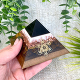 WREN - Orgonite Pyramid - EMF Protector - Tiger's Eye Crystal and Copper Metal