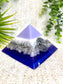 LUNA - Orgonite Pyramid - EMF Protector - White Milky Quartz and Aluminum Metals