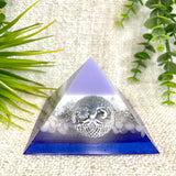 LUNA - Orgonite Pyramid - EMF Protector - White Milky Quartz and Aluminum Metals