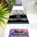 ASHLEY - Orgonite Pyramid - EMF Protector - Moonstone Crystal, Black Obsidian Crystals and Aluminum Metal