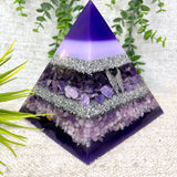 MICHAEL - Orgonite Pyramid - EMF Protector - Amethyst, Charoite, Ametrine, Kunzite and Aluminum Metal