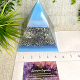 AZUL - Orgonite Pyramid - EMF Protector - Aquamarine Crystal and White Quartz with  Aluminum Metal