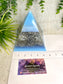 AZUL - Orgonite Pyramid - EMF Protector - Aquamarine Crystal and White Quartz with  Aluminum Metal