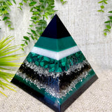 ATLAS - Orgonite Pyramid - EMF Protector - Malachite Crystal, Smoky Quartz with  Aluminum Metal