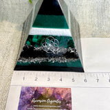 ATLAS - Orgonite Pyramid - EMF Protector - Malachite Crystal, Smoky Quartz with  Aluminum Metal