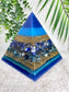 SEAN - Orgonite Pyramid - EMF Protector - Lapis Lazuli and Blue Apatite with Brass Metal