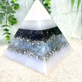 LIAM - Orgonite Pyramid - EMF Protector - Hematite, Opalite and Aluminum Metals