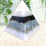 LIAM - Orgonite Pyramid - EMF Protector - Hematite, Opalite and Aluminum Metals