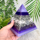 LILAC - Orgonite Pyramid - EMF Protector - Howlite, Ametrine Crystal and Aluminum Metals