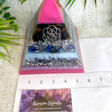 LIBRA - Astrology Edition - Orgonite Pyramid - EMF Protector - Blue Tiger's Eye, Lapis Lazuli and Ametrine with Aluminum Metal
