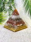 EVA - Special Edition Hexagonal Pyramid! - EMF Protector - Carnelian, White Quartz, Peach Moonstone, Selenite Crystals with Copper, Brass and Real 24k Gold Leaf