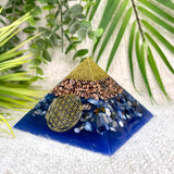 MARCEL- Orgonite Pyramid - EMF Protector - Sodalite Crystal and Copper Metal
