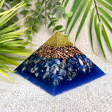 MARCEL- Orgonite Pyramid - EMF Protector - Sodalite Crystal and Copper Metal